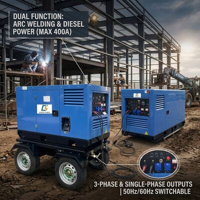 Soldador generador de diésel Denyo similar 400A 600A 480Amperios, soldador de arco MMA MIG DC con arranque automático